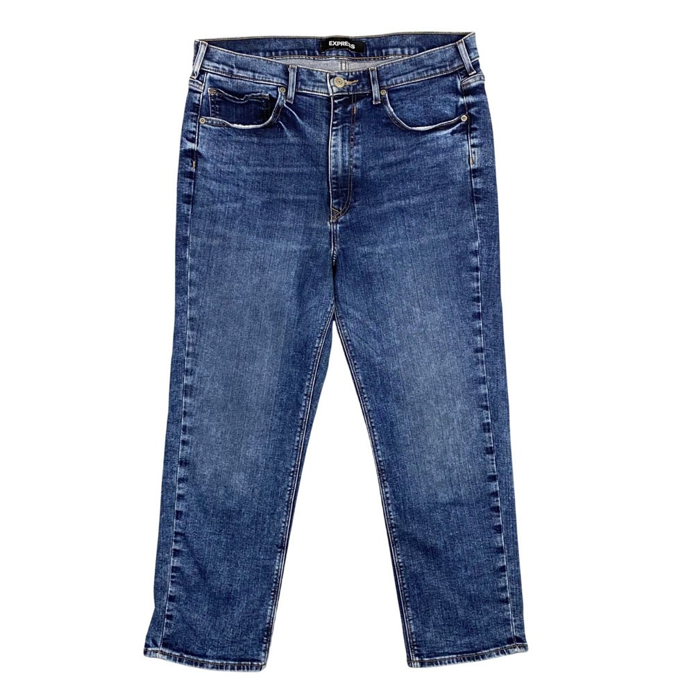 Express Mom Jean Super High Rise Blue Wash Denim Women's Jeans Size 14R